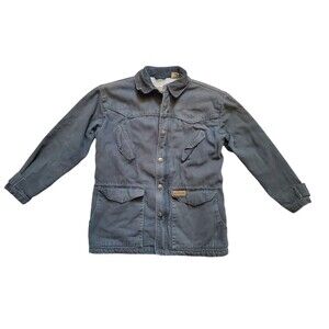 Powder River Outfitter Lined Jacket Green Canvas Barn Chore Coat Kid Youth Large